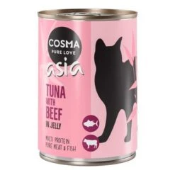 Cosma Asia En Gelatina 24 X 400 G -Suministros Para Mascotas 101376 pla cosma asia tunabeef 400g 6