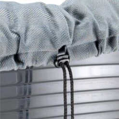 Cesta Ferplast Siesta Deluxe Negra Con Funda Sofá Tweed Azul -Suministros Para Mascotas 144998 ferplast ueberzug sofa blau tweed 80 hs13 6