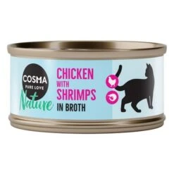 Pack Ahorro: Cosma Nature 24 X 70 G -Suministros Para Mascotas 1 60831 pla cosma nature chickenshrimps 70g 1