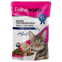 Feline Porta 21 6 X 100 G Comida Húmeda Para Gatos - Pack De Prueba -Suministros Para Mascotas 1 7165 pla felineporta21 tunashrimps pouch 5