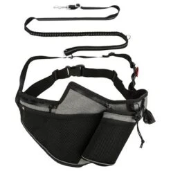 Correa De Jogging Con Cinturón Trixie Gris Y Negra Para Perros -Suministros Para Mascotas 203777 trixie jogginggurt leine grauschwarz hs 04 0