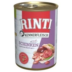 Rinti Kennerfleisch 6 X 400 G -Suministros Para Mascotas 22268 pla bilder rinti kennerfleisch schinken 400g hs 01 3
