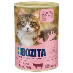 Bozita Comida Húmeda Para Gatos 12 X 400 G - Pack Ahorro -Suministros Para Mascotas 289296 pla bozita beef pate catcat 400g hs 01 8