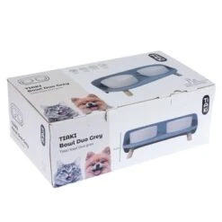 TIAKI Comedero Doble De Cerámica Para Mascotas -Suministros Para Mascotas 302496 tiaki napf duo grau fg 6139 1