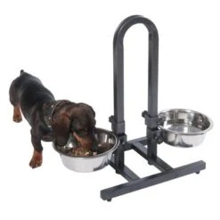 Soporte Ajustable Con Dos Comederos De 1,6 L -Suministros Para Mascotas 313525 u hundebar 04 dsc9192 5