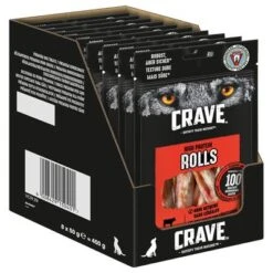 Crave Maxi High Protein Rolls Snacks Para Perros -Suministros Para Mascotas 371398 mars crave maxi highprotein rolls rind hs 02 8