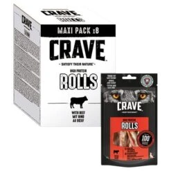 Crave Maxi High Protein Rolls Snacks Para Perros -Suministros Para Mascotas 371398 mars crave maxi highprotein rolls rind hs 03 0