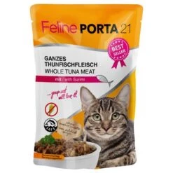 Feline Porta 21 6 X 100 G Comida Húmeda Para Gatos - Pack De Prueba -Suministros Para Mascotas 4675 pla felineporta21 tunasurimi pouch 7