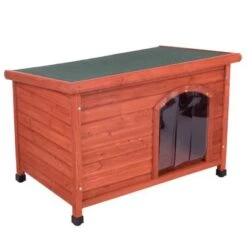 Caseta De Madera Woody Con Puerta Para Perros -Suministros Para Mascotas 55518 pla woody flachdach fg 8286 9