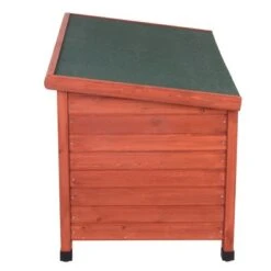 Caseta De Madera Woody Con Puerta Para Perros -Suministros Para Mascotas 55518 woody flachdach fg 8294 0