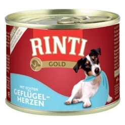 Rinti Gold 12 X 185 G -Suministros Para Mascotas 64211 PLA Rinti Gold MP 12 x 185 g Ringpull Dose Gefluegelherzen 6