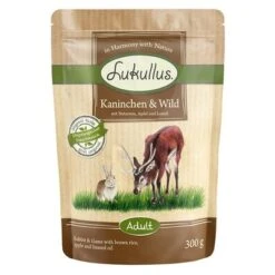 Pack Ahorro Lukullus Bolsitas 24 X 300g -Suministros Para Mascotas 68113 lukullus kaninchen wild 300 g 3