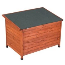 Caseta De Madera Woody Premium Con Puerta Para Perros -Suministros Para Mascotas 70354 hundehuette flachdach fg 1120023 7