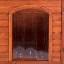 Caseta De Madera Woody Premium Con Puerta Para Perros -Suministros Para Mascotas 70354 hundehuette flachdach fg 1120029 3