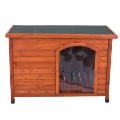 Caseta De Madera Woody Premium Con Puerta Para Perros -Suministros Para Mascotas 70354 pla hundehuette flachdach fg 1120020 4