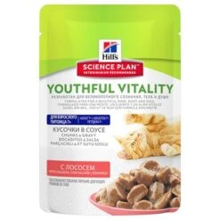 Hill's Science Plan Hill's Mature Adult 7+ Senior Vitality En Sobres Para Gatos -Suministros Para Mascotas 75583 pla hill sfeline7 youthfulvitality salmon 0
