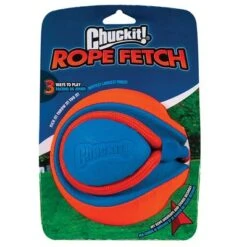 Chuckit! Rope Fetch Pelota Con Cuerda Para Perros -Suministros Para Mascotas 99704 pla petmate chuckit rope fetch hs 01 3
