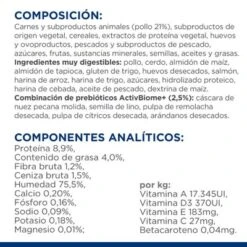 Hill's Prescription Diet Gastrointestinal Biome Con Pollo Sobres Para Gatos -Suministros Para Mascotas pd gi biome pouch cat bk33731m composition es 7