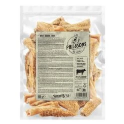 Phil & Sons Snacks De Panza Blanca De Vaca -Suministros Para Mascotas phil sons white bovine tripe 500g 1000x1000 6