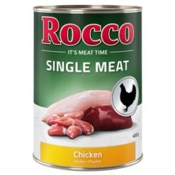 Pack Ahorro Rocco Single Meat 12 X 400 G -Suministros Para Mascotas rocco nf singlemeat 400g chicken 1000x1000 1 5