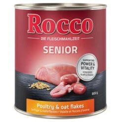 Rocco Senior Pack Ahorro: 24 X 800 G -Suministros Para Mascotas rocco senior poultry 800g 1000x1000 5 1